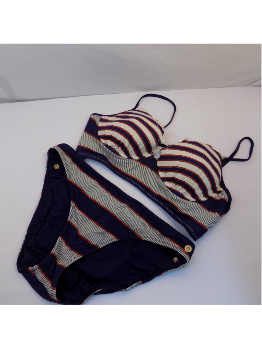 Women's Sperry Navy & White Striped Bikini Swimsuit/Size Large